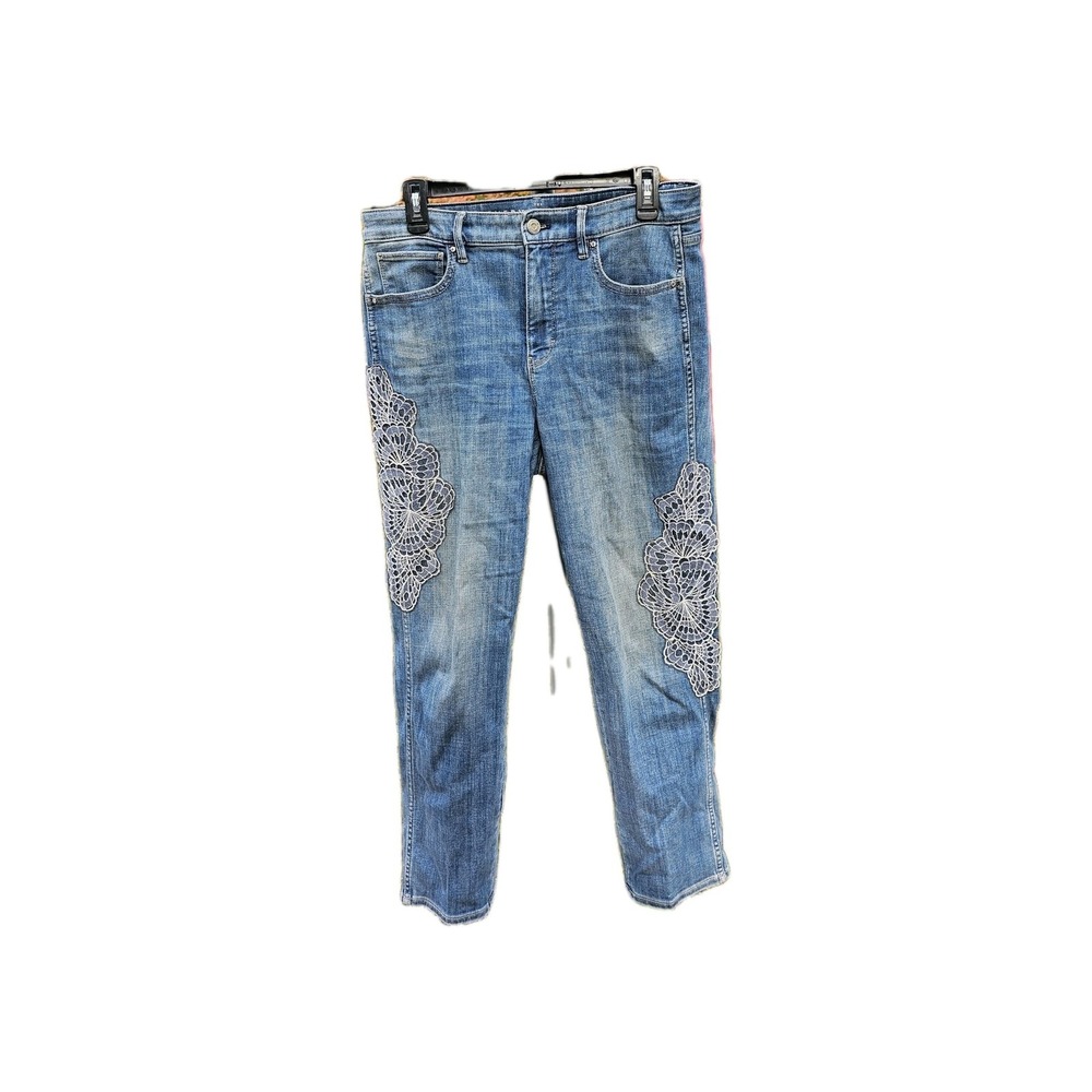 White House Black Market Everyday Soft Floral Embroidered High Rise Jeans Sz. 10